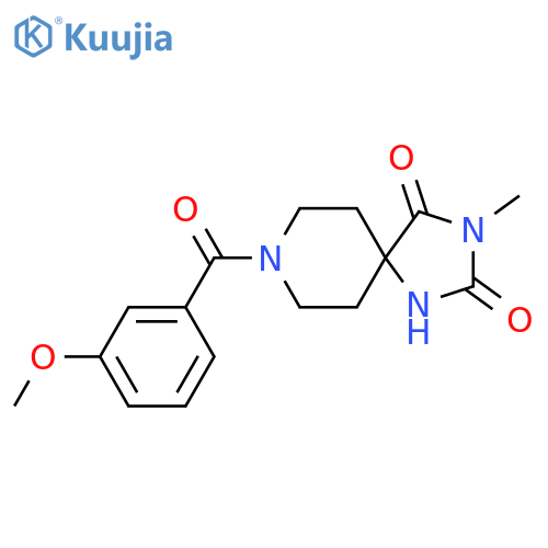 8-(3-methoxybenzoyl)-3-methyl-1,3,8-triazaspiro[4.5]decane-2,4-dione structure