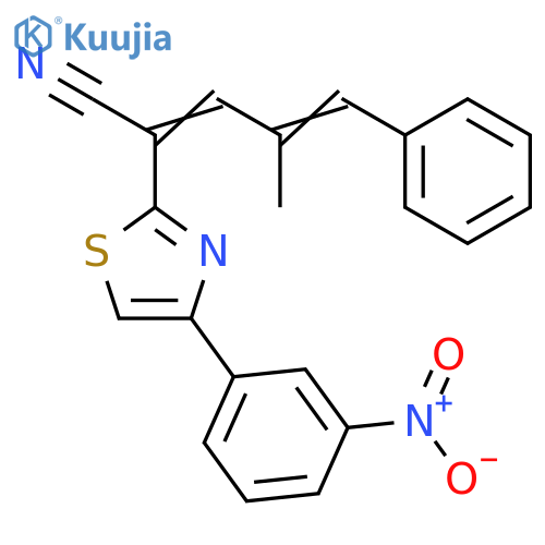(2E,4E)-4-methyl-2-[4-(3-nitrophenyl)-1,3-thiazol-2-yl]-5-phenylpenta-2,4-dienenitrile structure