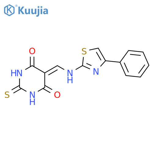 5-{[(4-phenyl-1,3-thiazol-2-yl)amino]methylidene}-2-sulfanylidene-1,3-diazinane-4,6-dione structure