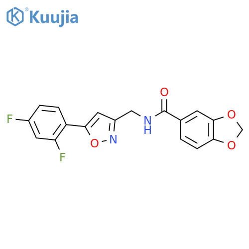 N-{[5-(2,4-difluorophenyl)-1,2-oxazol-3-yl]methyl}-2H-1,3-benzodioxole-5-carboxamide structure