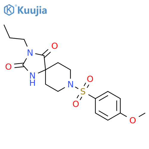 8-(4-methoxybenzenesulfonyl)-3-propyl-1,3,8-triazaspiro[4.5]decane-2,4-dione structure