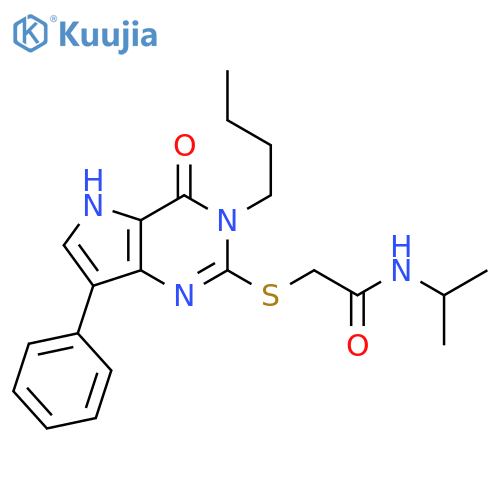 2-({3-butyl-4-oxo-7-phenyl-3H,4H,5H-pyrrolo[3,2-d]pyrimidin-2-yl}sulfanyl)-N-(propan-2-yl)acetamide structure