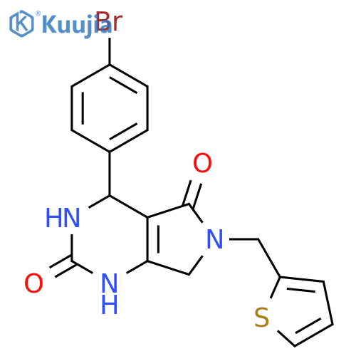 4-(4-bromophenyl)-6-[(thiophen-2-yl)methyl]-1H,2H,3H,4H,5H,6H,7H-pyrrolo[3,4-d]pyrimidine-2,5-dione structure