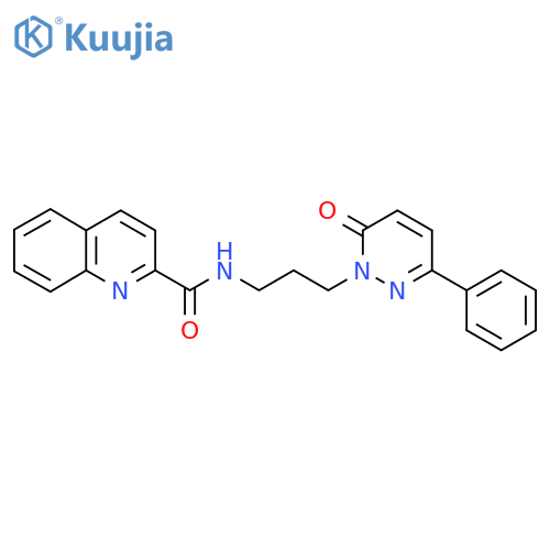 N-[3-(6-oxo-3-phenyl-1,6-dihydropyridazin-1-yl)propyl]quinoline-2-carboxamide structure