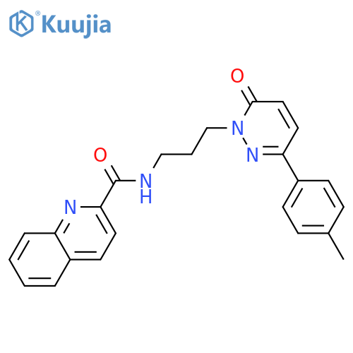 N-{3-[3-(4-methylphenyl)-6-oxo-1,6-dihydropyridazin-1-yl]propyl}quinoline-2-carboxamide structure