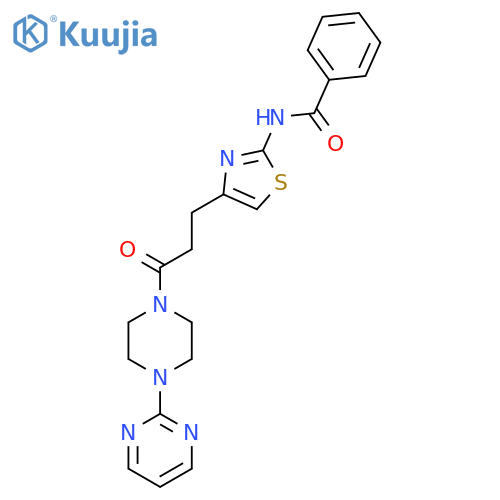 N-(4-{3-oxo-3-[4-(pyrimidin-2-yl)piperazin-1-yl]propyl}-1,3-thiazol-2-yl)benzamide structure