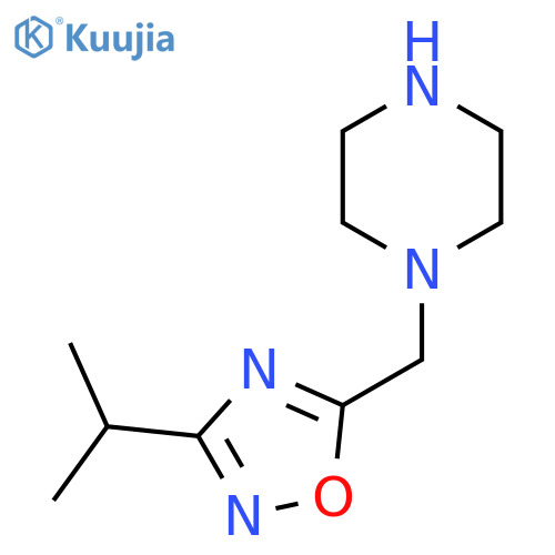 1-{3-(Propan-2-yl)-1,2,4-oxadiazol-5-ylmethyl}piperazine structure
