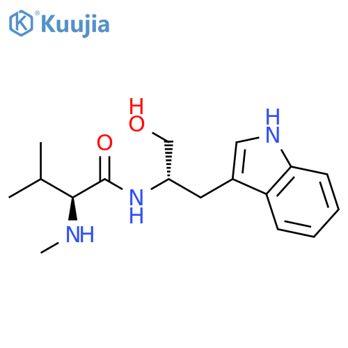 Butanamide, N-[(1S)-2-hydroxy-1-(1H-indol-3-ylmethyl)ethyl]-3-methyl-2-(methylamino)-, (2S)- structure