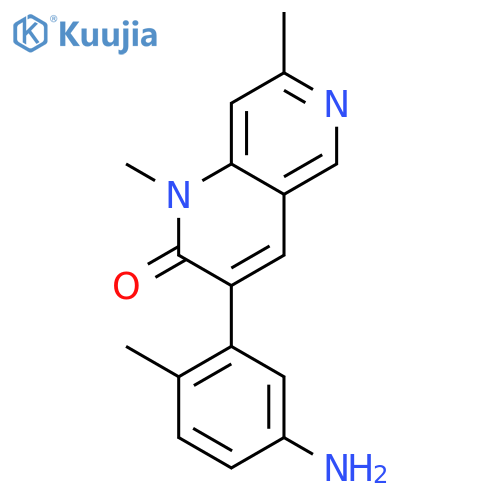 3-(5-amino-2-methylphenyl)-1,7-dimethyl-1,6-naphthyridin-2(1H)-one structure