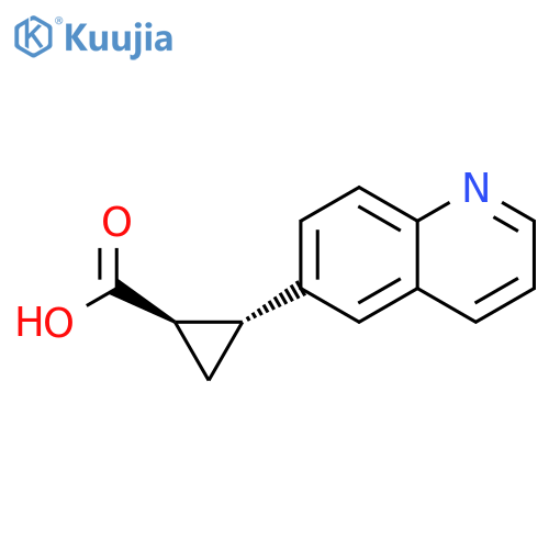 rac-(1R,2R)-2-(quinolin-6-yl)cyclopropane-1-carboxylic acid structure