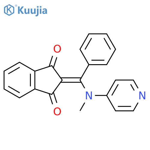 2-[phenyl-(pyridin-4-ylmethylamino)methylidene]indene-1,3-dione structure