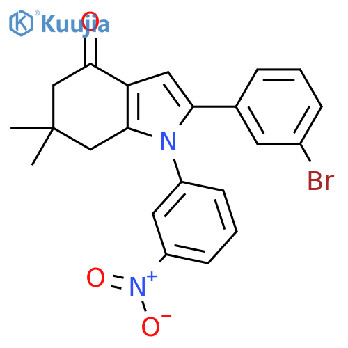 2-(3-Bromophenyl)-6,6-dimethyl-1-(3-nitrophenyl)-5,6,7-trihydroindol-4-one structure