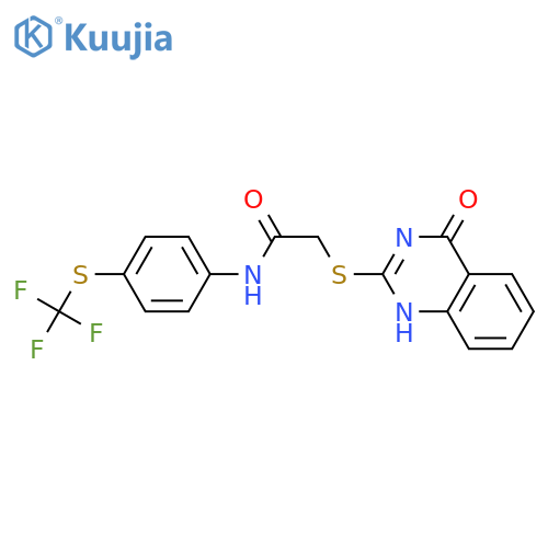 2-[(4-oxo-1H-quinazolin-2-yl)sulfanyl]-N-[4-(trifluoromethylsulfanyl)phenyl]acetamide structure