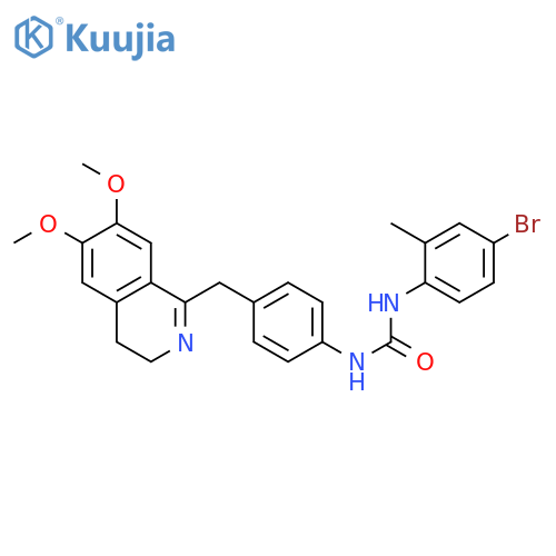 1-(4-bromo-2-methylphenyl)-3-[4-[(6,7-dimethoxy-3,4-dihydroisoquinolin-1-yl)methyl]phenyl]urea structure