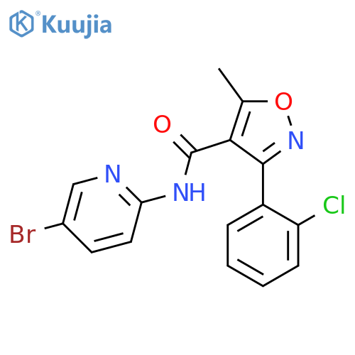 N-(5-bromopyridin-2-yl)-3-(2-chlorophenyl)-5-methyl-1,2-oxazole-4-carboxamide structure