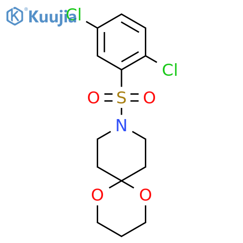 9-(2,5-dichlorobenzenesulfonyl)-1,5-dioxa-9-azaspiro[5.5]undecane structure