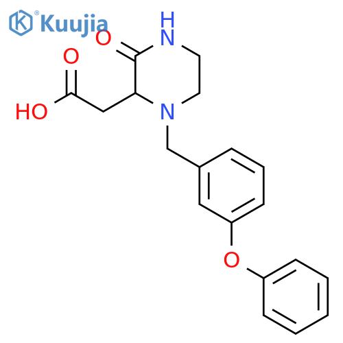 2-3-Oxo-1-(3-phenoxybenzyl)-2-piperazinylacetic acid structure