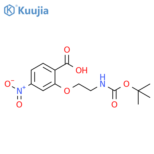 Benzoic acid, 2-[2-[[(1,1-dimethylethoxy)carbonyl]amino]ethoxy]-4-nitro- structure