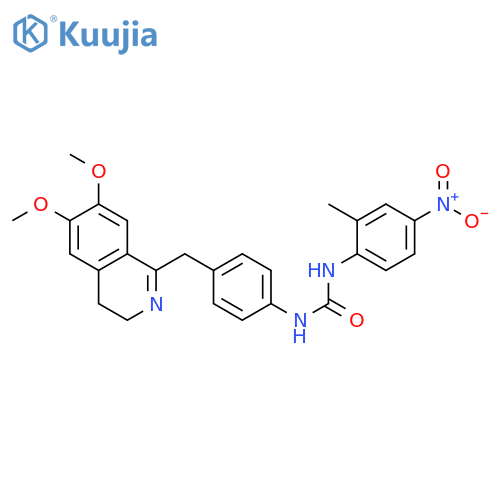 1-[4-[(6,7-dimethoxy-3,4-dihydroisoquinolin-1-yl)methyl]phenyl]-3-(2-methyl-4-nitrophenyl)urea structure