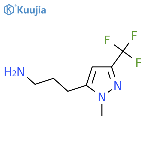 3-1-methyl-3-(trifluoromethyl)-1H-pyrazol-5-ylpropan-1-amine structure