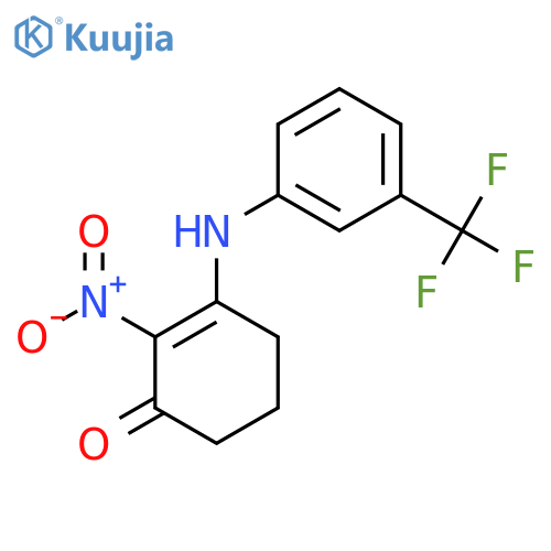 2-Nitro-3-((3-(trifluoromethyl)phenyl)amino)cyclohex-2-EN-1-one structure