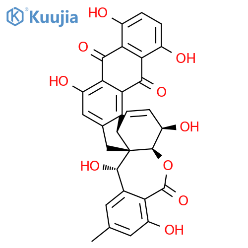 Benzo[e]naphtho[2',3':5,6]fluoreno[1,9a-b]oxepin-5,10,19(15H)-trione,5c,8,8a,16-tetrahydro-1,4,8,11,15,18-hexahydroxy-13-methyl-,(5cR,8R,8aS,15S,15aS)-rel-(+)- structure