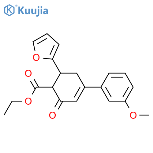 ethyl 6-(furan-2-yl)-4-(3-methoxyphenyl)-2-oxocyclohex-3-ene-1-carboxylate structure