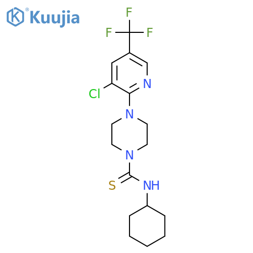 4-[3-Chloro-5-(trifluoromethyl)pyridin-2-yl]-N-cyclohexylpiperazine-1-carbothioamide structure