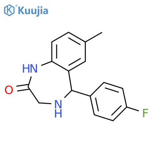 5-(4-fluorophenyl)-7-methyl-1,3,4,5-tetrahydro-2H-benzo[e][1,4]diazepin-2-one structure