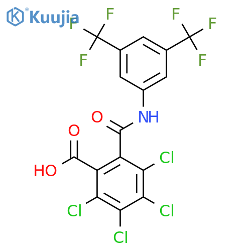 2-(N-(3,5-Bis(trifluoromethyl)phenyl)carbamoyl)-3,4,5,6-tetrachlorobenzoic acid structure