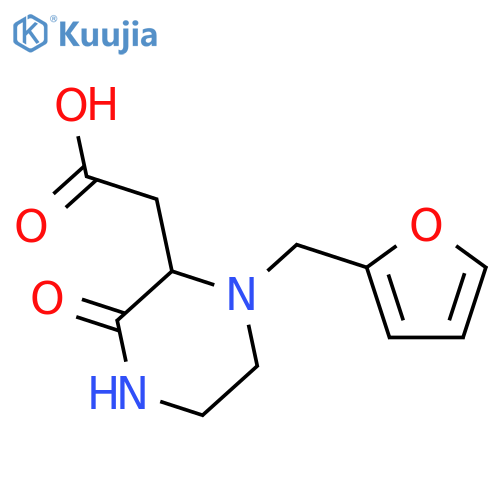 2-{1-[(furan-2-yl)methyl]-3-oxopiperazin-2-yl}acetic acid structure