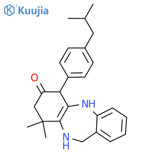 9,9-dimethyl-6-[4-(2-methylpropyl)phenyl]-6,8,10,11-tetrahydro-5H-benzo[b][1,4]benzodiazepin-7-one structure