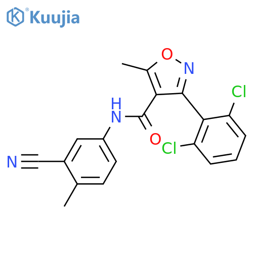 N-(3-cyano-4-methylphenyl)-3-(2,6-dichlorophenyl)-5-methyl-1,2-oxazole-4-carboxamide structure