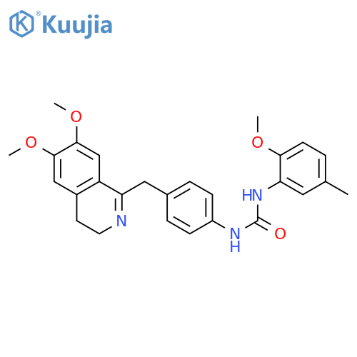 1-[4-[(6,7-dimethoxy-3,4-dihydroisoquinolin-1-yl)methyl]phenyl]-3-(2-methoxy-5-methylphenyl)urea structure