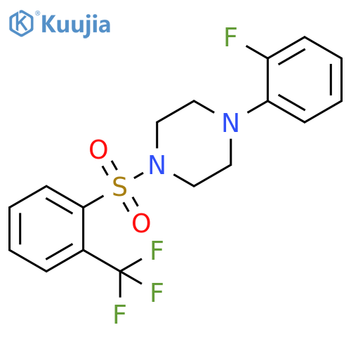 1-(2-Fluorophenyl)-4-{2-(trifluoromethyl)phenylsulfonyl}piperazine structure