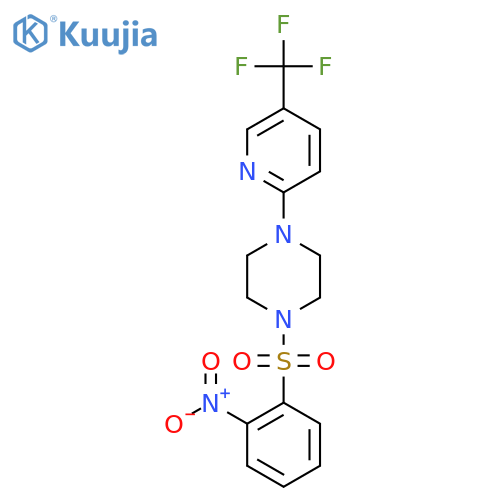 2-Nitro-1-((4-(5-(trifluoromethyl)(2-pyridyl))piperazinyl)sulfonyl)benzene structure