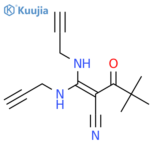 2-(2,2-Dimethylpropanoyl)-3,3-bis(prop-2-ynylamino)prop-2-enenitrile structure