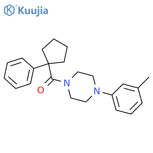 [4-(3-methylphenyl)piperazin-1-yl]-(1-phenylcyclopentyl)methanone structure