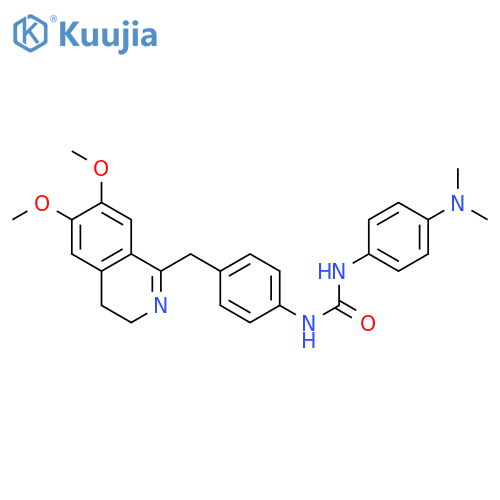 1-[4-[(6,7-dimethoxy-3,4-dihydroisoquinolin-1-yl)methyl]phenyl]-3-[4-(dimethylamino)phenyl]urea structure