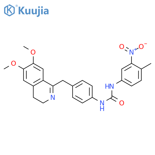 1-[4-[(6,7-dimethoxy-3,4-dihydroisoquinolin-1-yl)methyl]phenyl]-3-(4-methyl-3-nitrophenyl)urea structure