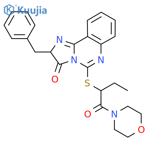2-benzyl-5-{[1-(morpholin-4-yl)-1-oxobutan-2-yl]sulfanyl}-2H,3H-imidazo[1,2-c]quinazolin-3-one structure