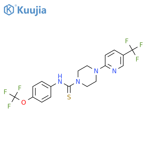 N-[4-(Trifluoromethoxy)phenyl]-4-[5-(trifluoromethyl)pyridin-2-yl]piperazine-1-carbothioamide structure