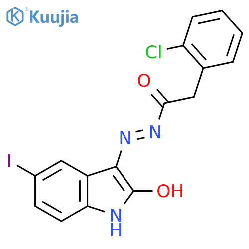 N-(Aza(5-iodo-2-oxoindolin-3-ylidene)methyl)-2-(2-chlorophenyl)ethanamide structure