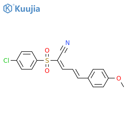(2E,4E)-2-(4-Chlorophenyl)sulfonyl-5-(4-methoxyphenyl)-2,4-pentadienenitrile structure