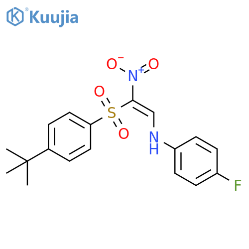 N-[(Z)-2-(4-tert-butylphenyl)sulfonyl-2-nitroethenyl]-4-fluoroaniline structure