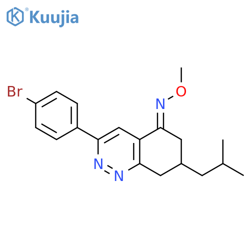 (E)-3-(4-bromophenyl)-N-methoxy-7-(2-methylpropyl)-7,8-dihydro-6H-cinnolin-5-imine structure