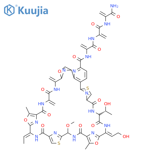 Alaninamide,L-threonyl-2-(1-amino-3-hydroxy-1-propenyl)-5-methyl-4-oxazolecarbonyl-2-(aminomethoxymethyl)-4-thiazolecarbonyl-2-(1-amino-1-propenyl)-5-methyl-4-oxazolecarbonyl-2,3-didehydroalanyl-6-[2-(1-aminoethenyl)-4-oxazolyl]-5-(4-carboxy-2-thiazolyl)-2-pyridinecarbonyl-2,3-didehydroalanyl-2,3-didehydroalanyl-2,3-didehydro-,(6&reg;1)-lactam (9CI) structure