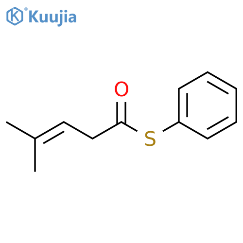 S-phenyl 4-methylpent-3-enethioate structure