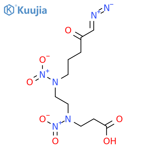 Propanoic acid,3-[[2-[(5-diazo-4-oxopentyl)nitroamino]ethyl]nitroamino]- structure