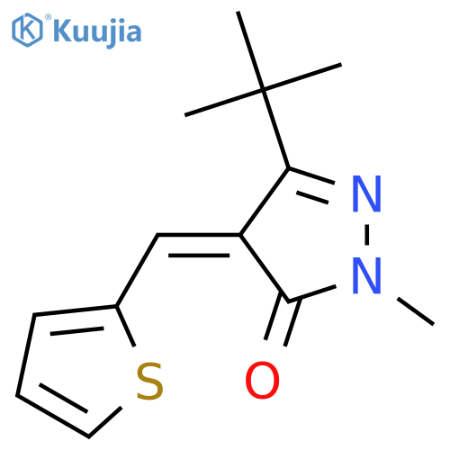 5-tert-butyl-2-methyl-4-(thiophen-2-ylmethylidene)pyrazol-3-one structure